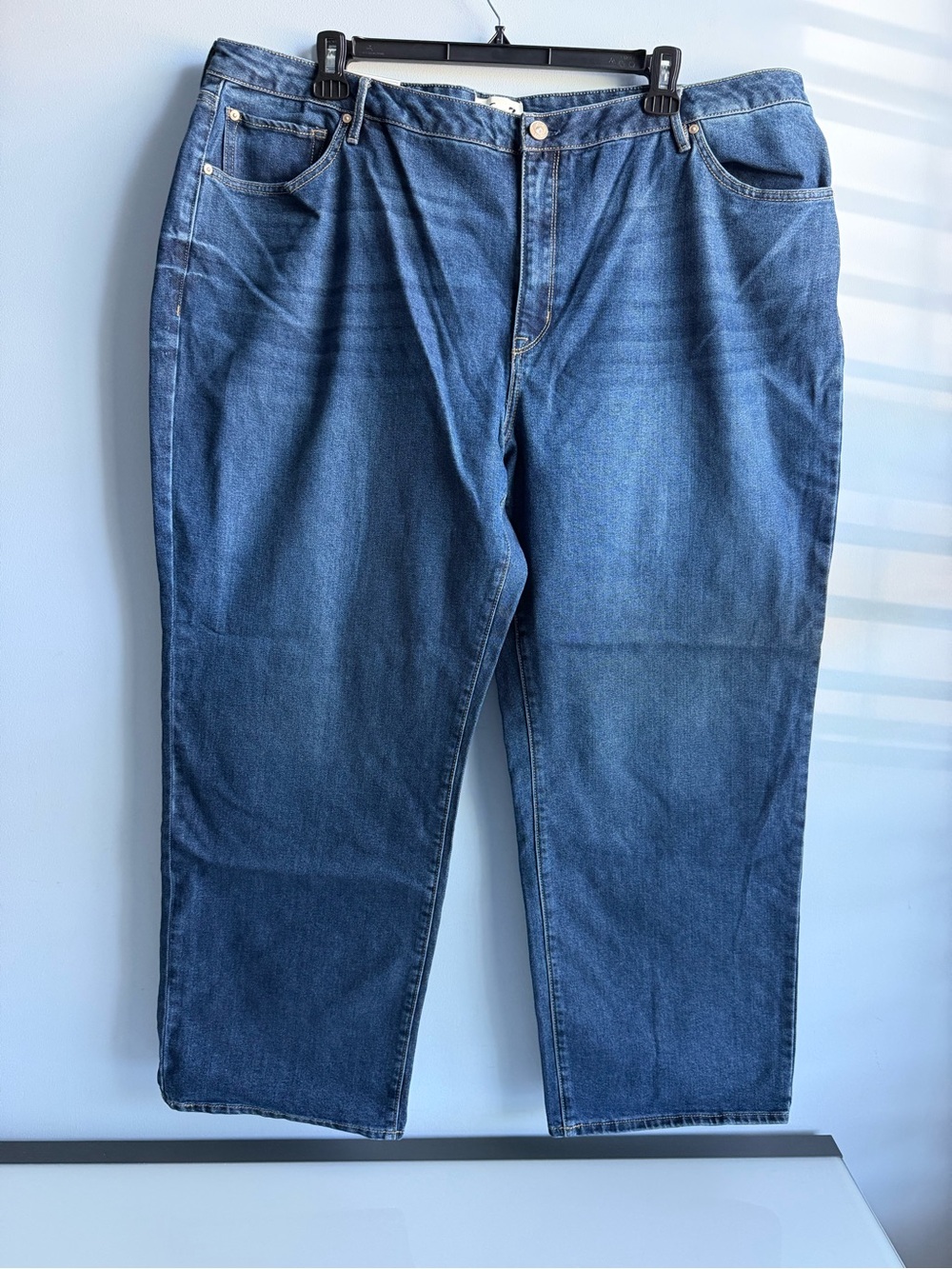 Seven7 Women's Plus Blue Loose Straight Jeans Size 24W